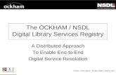 The OCKHAM / NSDL Digital Library Services Registry