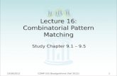 Lecture 16: Combinatorial Pattern Matching