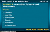 Section 4:  Asteroids, Comets, and Meteoroids