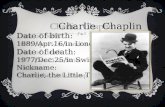 Charlie  Chaplin Date of birth: 1889/Apr.16/in London Date of death: