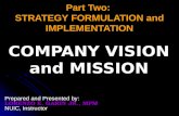 Part Two:  STRATEGY FORMULATION and IMPLEMENTATION