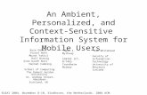 An Ambient, Personalized, and Context-Sensitive  Information System for Mobile Users