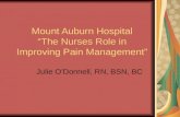 Mount Auburn Hospital “The Nurses Role in Improving Pain Management”