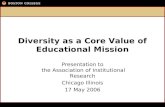 Diversity as a Core Value of Educational Mission