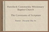 Havelock Community Missionary Baptist Church  The Covenants of Scripture