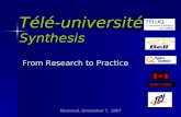 Télé-université Synthesis From Research to Practice