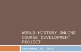 World History ONLINE Course Development Project