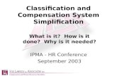 Classification and Compensation System Simplification