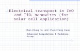 Electrical transport  in  ZnO and TiO 2  nanowires ( for  solar cell application)
