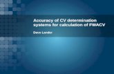 Accuracy of CV determination systems for calculation of FWACV