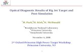 Optical Diagnostic Results of Hg Jet Target and  Post-Simulation H. Park, H. Kirk, K. McDonald