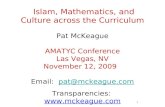 Islam, Mathematics, and Culture across the Curriculum Pat McKeague AMATYC Conference