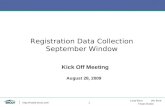 Registration Data Collection September Window
