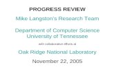 PROGRESS REVIEW Mike Langston’s Research Team