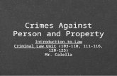 Crimes Against Person and Property