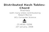 Distributed Hash Tables: Chord