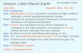 Honors 1360 Planet Earth Last time: The Cryosphere:
