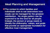 Meal Planning and Management