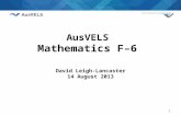 AusVELS  Mathematics  F – 6  David Leigh-Lancaster 14 August 2013