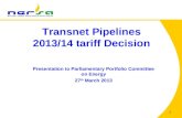 Transnet Pipelines 2013/14 tariff Decision