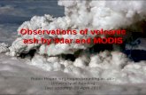 Observations of volcanic ash by  lidar  and MODIS