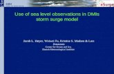 Use of sea level observations in DMIs storm surge model