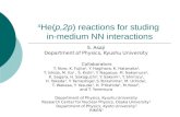 4 He( p,2p ) reactions for studing  in-medium NN interactions