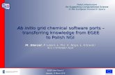 Ab initio  grid chemical software ports – transferring knowledge from EGEE to Polish NGI