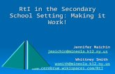 RtI in the Secondary School Setting: Making it Work!