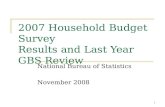 2007 Household Budget Survey Results and Last Year GBS Review
