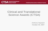 Clinical and Translational  Science Awards (CTSA)