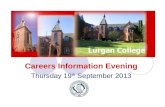 Careers Information Evening Thursday 19 th  September 2013