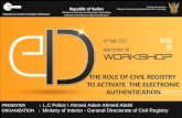 THE ROLE OF CIVIL REGISTRY  TO ACTIVATE  THE ELECTRONIC AUTHENTICATION