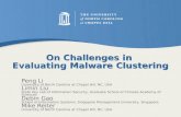 On Challenges in  Evaluating Malware Clustering