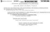 SESSION:  SUSTAINABILITY & METRICS June 18, 2014, 10:30am. Track A