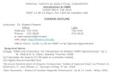 SPECIAL TOPICS IN ANALYTICAL CHEMISTRY Introduction to NMR CHEM 991A, Fall 2014