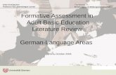 Formative Assessment  in  Adult Basic Education Literature Review  German-Language Areas