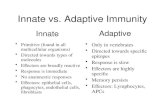 Innate vs. Adaptive Immunity