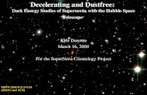 Decelerating and Dustfree:  Dark Energy Studies of Supernovae with the Hubble Space Telescope