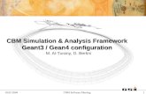 CBM Simulation & Analysis Framework Geant3 / Gean4 configuration