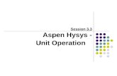 Session 3.3 Aspen Hysys - Unit Operation