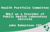 Health Portfolio Committee NHLS as a Provider of Public Health Laboratory Services