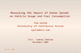 Measuring the Impact of Urban Sprawl  on Vehicle Usage and Fuel Consumption