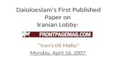 Daioloeslam’s  First Published Paper on  Iranian Lobby: