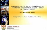 PRESENTATION TO SELECT COMMITTEE ON ECONOMIC DEVELOPMENT OF DMR  2011/ 12 ANNUAL REPORT