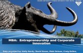MBA:  Entrepreneurship and Corporate Innovation