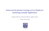 Active and Accelerated Learning of Cost Models for Optimizing Scientific Applications