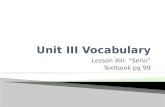 Unit III Vocabulary