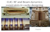 CLIC: RF and Beam dynamics constraints in cavity designing