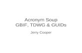 Acronym Soup GBIF, TDWG & GUIDs